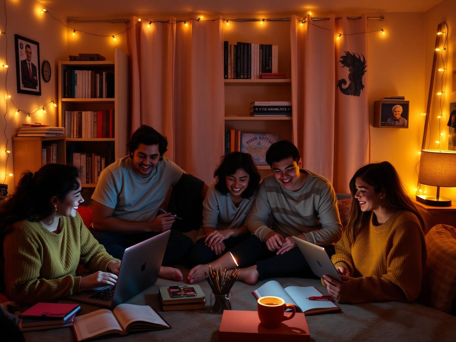 Students studying together